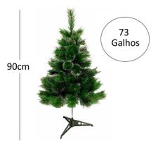 Árvore Pinheiro De Natal Cor Verde Com Neve 90 Cm A0609m Com 73 Galhos - Chibrali
