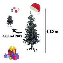 Árvore Pinheiro De Natal Luxo Verde Nevada 1,80M 320 Galhos