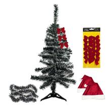 Árvore Pinheiro De Natal Nevada 1,20m 110Galhos + Decorações - Wincy Natal
