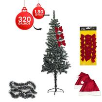 Árvore Pinheiro De Natal Nevada 1,80m 320Galhos + Decorações - Wincy Natal