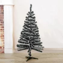 Árvore Pinheiro De Natal Tradicional 90 Galhos Verde Com Neve 90 Cm A0031