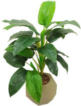 Árvore Planta Artificial Verde Bananeira 80cm Real Pra Vaso