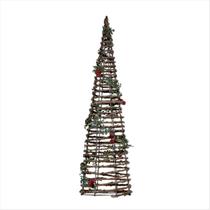 Árvore Rústica Cone Natalina Rattan 50 cm