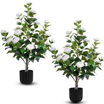 Árvores de camélia artificiais Hananona com flores de 90 cm (brancas) Árvores de camélia artificiais Hananona com flores de 90 cm (brancas)