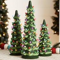 Árvores de Natal de cerâmica Best Choice, conjunto de 3 Árvores de Natal de cerâmica Best Choice, conjunto de 3