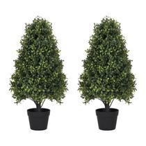 Árvores de topiaria artificial Azoco 76 cm resistentes a UV, conjunto de 2 Árvores de topiaria artificial Azoco 76 cm resistentes a UV, conjunto de 2