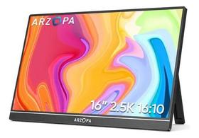 ARZOPA Monitor portátil 2.5K Z1RC 16.0" 2560x1600 HDR com suporteQHD USB-C HDMI