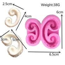 As formas de bolo moldam o novo molde tridimensional tridimensional de gesso estilo laço europeu 1pc