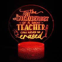 As influências da luz noturna 3D de um grande professor nunca podem ser apagadas