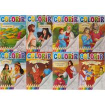 As mais belas histórias da bíblia - livros de colorir - kit com 8 livros