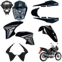 Asa (aba) Tanque Cg Titan 150 Modelo 2014 / 2015 + Farol Completo Com Aranha Paralama Dianteiro Rabeta Traseira 3 Peças