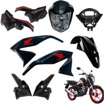 Asa (aba) Tanque Cg Titan 160 Modelo 2022 / 2024 + Tampa Lateral Farol Completo Paralama dianteiro