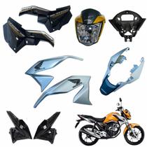 Asa (aba) Tanque Cg Titan 160 Modelo 2022 / 2024 + Tampa Lateral Farol Completo Rabeta Traseira 3 Peças