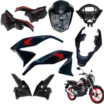 Asa (aba) Tanque Cg Titan 160 Modelo 2022 / 2024 + Tampa Lateral Farol Completo Rabeta Traseira 3 Peças