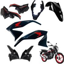 Asa (Aba) Tanque Cg Titan 160 Modelo 2022 / 2024 + Tampa Lateral Rabeta Traseira 3 Peças Paralama Dianteiro
