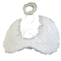 Asa Anjo Branca Cosplay c/ tiara 50x35 fantasia carnaval