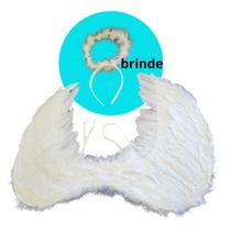 Asa anjo branca grande 50x35 fantasia carnaval