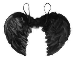 Asa Anjo Negro Cupido Fantasia Halloween Malévola Carnaval