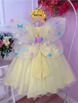 Asa Borboleta Amarelo Bebê Jardim Encantado Fada Super Luxo - Acessório de Fantasia