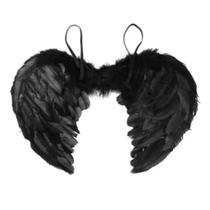 Asa de Anjo Preta Para Festas Fantasias Infantil 45x35cm