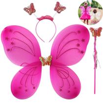 Asa De Borboleta Com Conjunto De Varinha E Tiara Para Festa E Fantasia