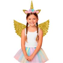Asa de Borboleta Fantasia com Tiara de Unicórnio Infantil pra Menina