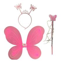 Asa de Borboleta Infantil de Carnaval Com Tiara e Varinha