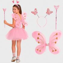 Asa de Borboleta Infantil de Carnaval Com Tiara e Varinha