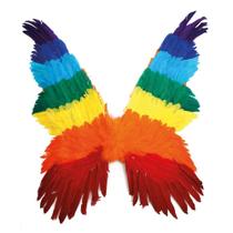 Asa de Fada Colorida arco-íris para Fantasia tamanho Adulto com elástico e pena artificial 1un