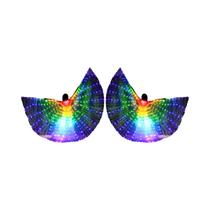 Asas De Borboleta LED Brancas Para Dança Do Ventre, Roupas De Performance Brilhantes Para Adultos E Asas De Borboleta LED Brancas Para Dança Do Ventre, Roupas De Performance Brilhantes Para Adultos E