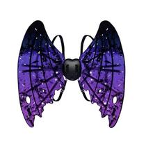Asas Fantasia Vampiro Roxo Efeitos Musicais LED Brilhante e Tiras Ajustáveis para Festas Escolinha Carnaval Infantil