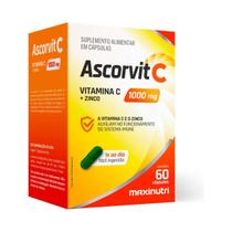 Ascorvit-c 1000mg 30 Cápsulas Sem Sabor Maxinutri Ascorvit-c 1000mg 30 Cápsulas Sem Sabor Maxinutri