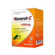 Ascorvit-C Vitamina C e Zinco Menos gripes e resfriados - 30 Cápsulas - Maxinutri