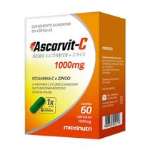 AscorVit Vitamina C 1000mg + Zinco 60 Cápsulas Maxinutri