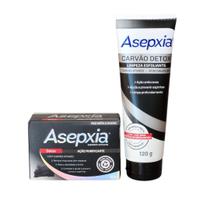 Asepxia Kit Carvão Detox Sabonete Detox 80g + Esfoliante Carvão