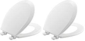 Asiento de Inodoro Bemis 500EC 390 con Bisagras Easy Clean & Change, Paquete de 2