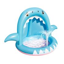 Aspersor inflável para piscina para bebês GoBidex Shark com dossel de 140 cm Aspersor inflável para piscina para bebês GoBidex Shark com dossel de 140 cm