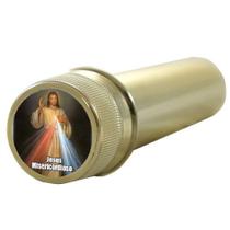 Aspersório de Água Benta Jesus Misericordioso Acrílico Dourado Aspersório de Água Benta Jesus Misericordioso Acrílico Dourado