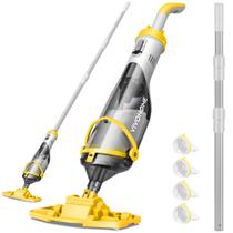 Aspirador de piscina sem fio VIVOHOME Pólo telescópico 18,5 L/min amarelo Aspirador de piscina sem fio VIVOHOME Pólo telescópico 18,5 L/min amarelo