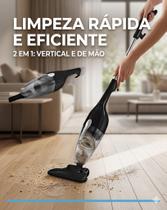 Aspirador de Pó 2 em 1 600W Vertical e Portátil com Fio Limpa Piso Sofá Tapete e Carro