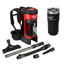 Aspirador De Pó 3,7L Mochila 18V Fuel 0885-20 + Copo Térmico 590ml 48-22-8392B Milwaukee Unica