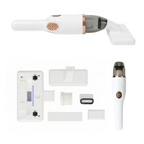 Aspirador de Pó Branco Sem Fio Recarregável com Filtro Lavável Acompanha Bocal Estreito Escova Reservatório Transparente