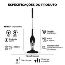 Aspirador de Pó Elétrico 2 em 1 600W Portátil Vertical Alta Potência Compacto e Prático Voltagem:220V