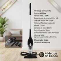 Aspirador de Pó Elétrico 2 em 1 Vertical e Portátil Startools 600W Alta Sucção com 3 Bocais e Cabo de 4 Metros Ideal para Casa e Carro