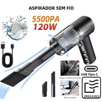 Aspirador de Pó Sem Fio Portátil 120W - Alta Potência para Casa e Carro Aspirador de Pó Sem Fio Portátil 120W - Alta Potência para Casa e Carro