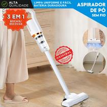 Aspirador de Pó sem Fio Recarregável USB Portátil para Limpeza Doméstica e Automotivo 3 em 1 Vertical