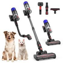 Aspirador de Pó Sem Fio Teendow, 500W, 50 Minutos de Autonomia, Aspirador Vertical para Pelos de Animais, Sucção Potente, Recarregável, Leve, Portátil, Versátil para Carpetes e Pisos Rígidos (Cinza Estelar)