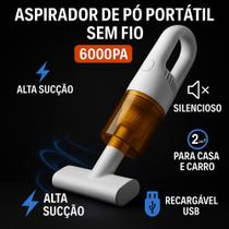 Aspirador de Pó Sem Fio Via USB Portátil Recarregável para Casa Carro Sofá Potente Carrega Bivolt Aspirador de Pó Sem Fio Via USB Portátil Recarregável para Casa Carro Sofá Potente Carrega Bivolt