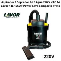 Aspirador E Soprador Pó E Água VAC 14 Lavor 220V 14L 1250w Power Leve Compacto Preto