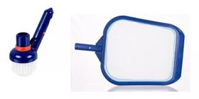 Aspirador Escova Para Canto + Peneira Plástica Para Piscinas